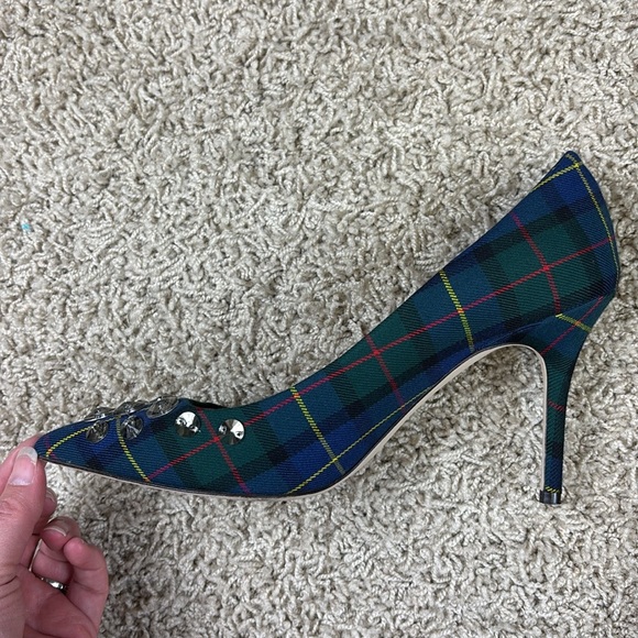 J. Crew Elsie embellished plaid pumps sz 8.5 - Picture 5 of 10